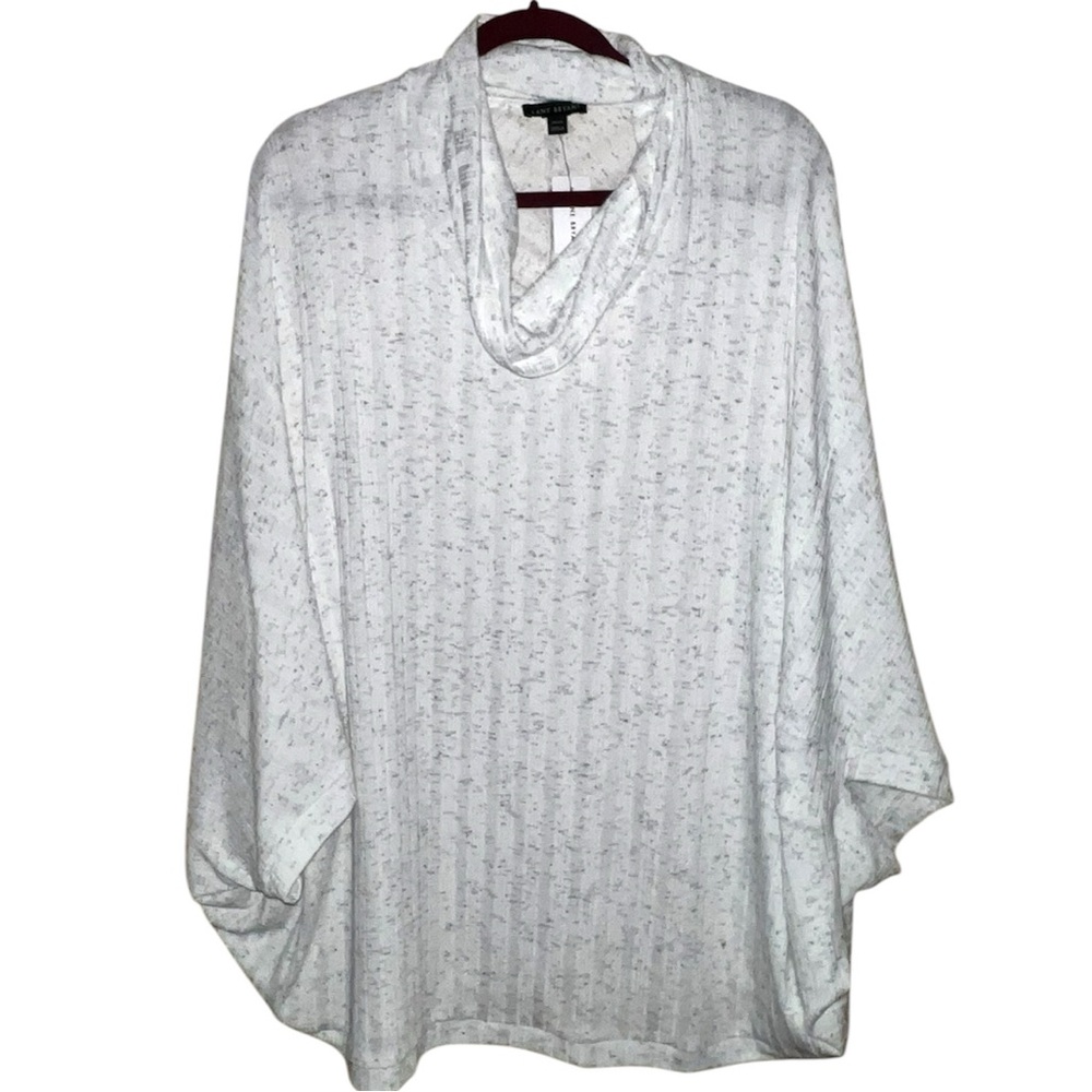 𝐋𝐀𝐍𝐄 𝐁𝐑𝐘𝐀𝐍𝐓 | NWT COWL NECK RIBBED KNIT PONCHO PULLOVER TOP - Picture 10 of 11